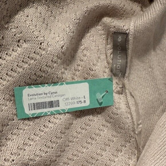 NWT Evolution Women's Lania Textured Cream Cardigan Some Angora SOFT - Picture 4 of 12